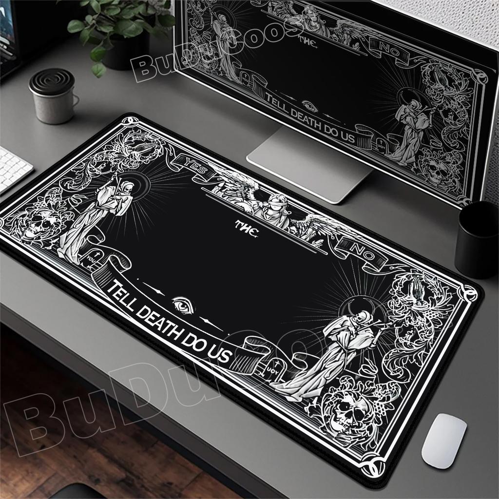 Large Mysterious Ghost Gothic Gaming Mouse Pad Black Anti Slip Rubber Desktop Accessories Mouse Mat Rug Desk Organizer Playmat