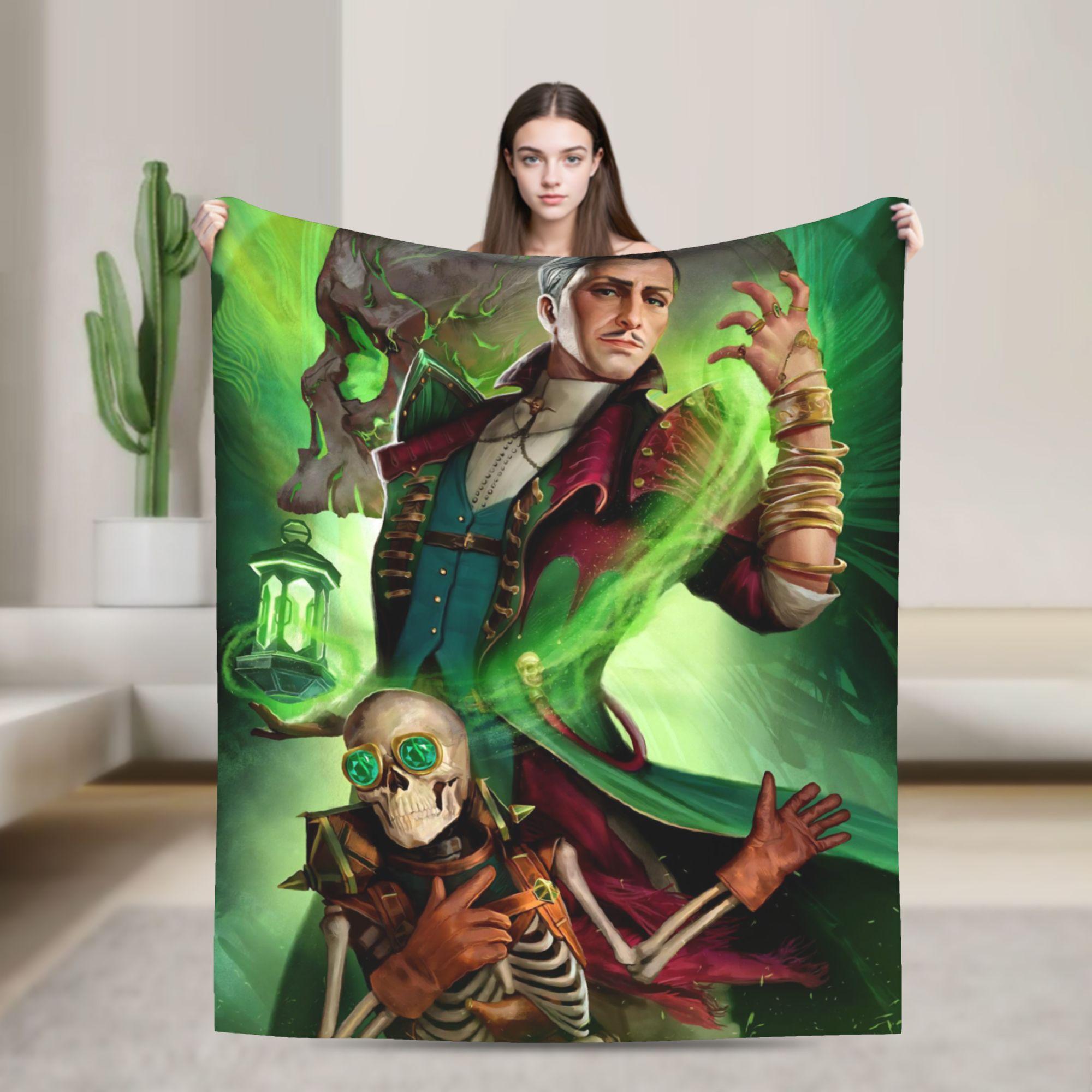

Dragon Age The Veilguard Fleece Throw Blanket ARPG Game for Bedspreads Knitted Blanket Car Warm Breathable 75x90cm