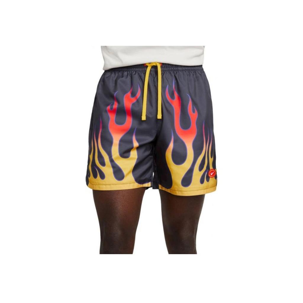 Nike Flame Print Lace-Up Casual Shorts Men Shorts Black DV9628-010