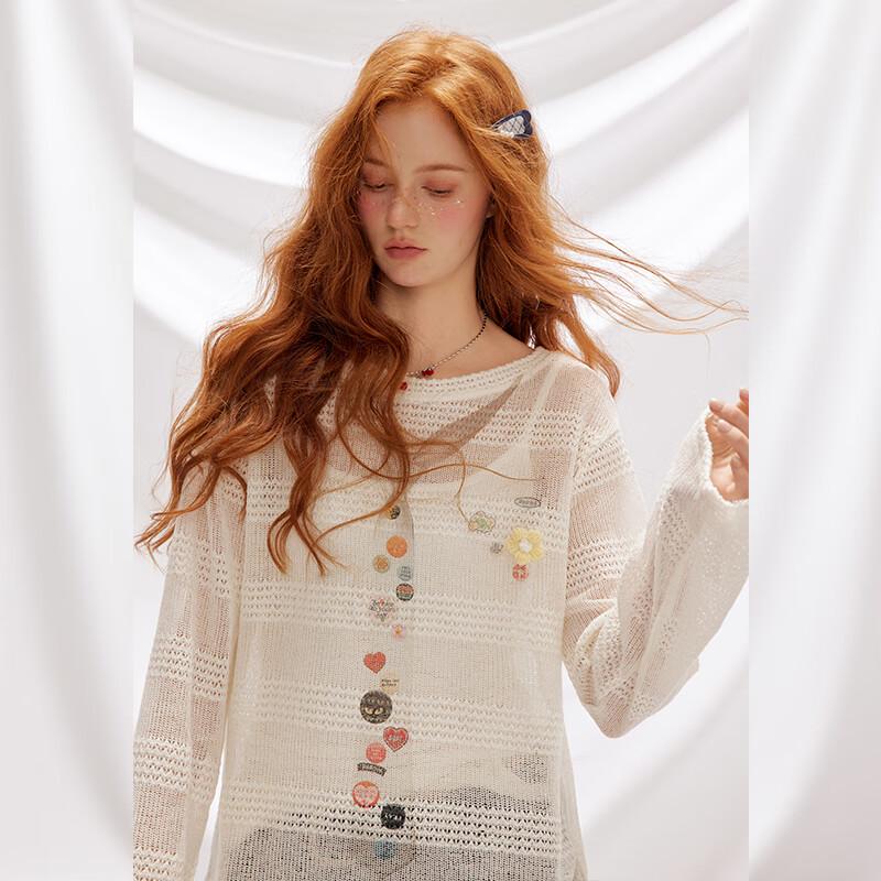 UNIFREE Women's Hollow Knit Pullover Top