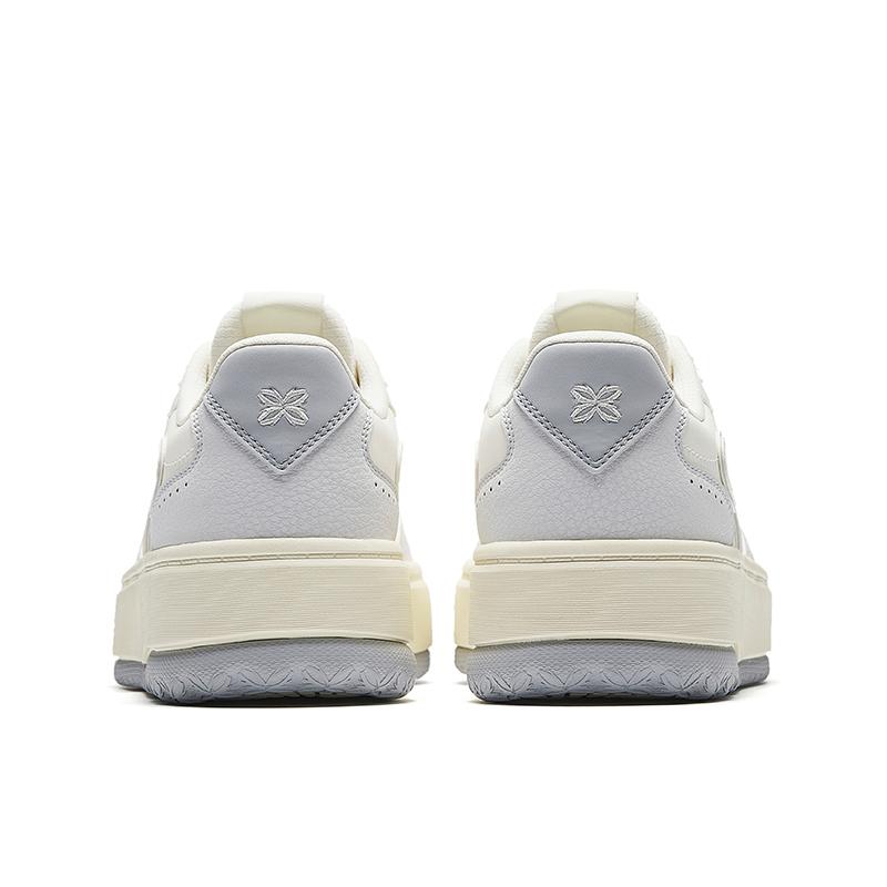 Anta Qingfeng 1 Simple Thick Sole Versatile Non-Slip Wear-Resistant Low-Top Skate Shoes Women Sneaker White Gray 122538035-1
