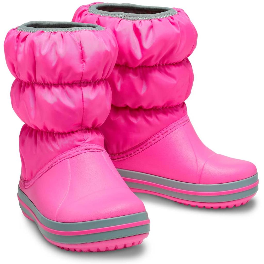 Crocs Winter Puff Electric 15cm Boots, Kids, Pink/Light Gray,