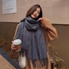 High-End Women's White Cashmere Wool Scarf Shawl - Winter 2025 Collection