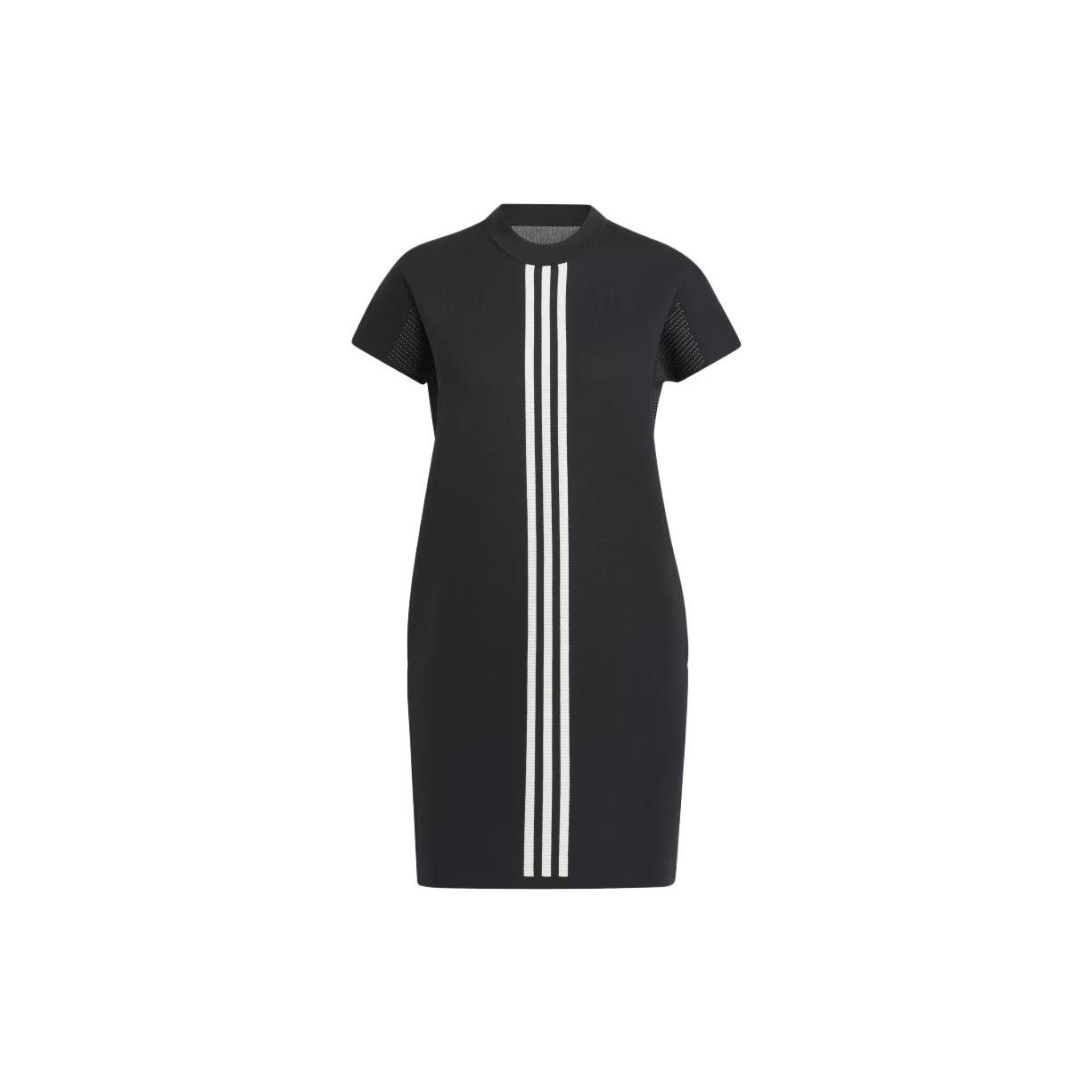 Adidas Полосатый Приталенный Круглый вырез Миди Короткий рукав Платье Женские Платья — фото 2