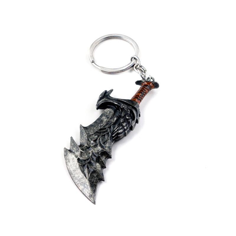 Von Gott Krieg 4 Kratos 3D Kopf Schlüsselanhänger Leviathan Axt Schlüsselanhänger Ring Metall Schmuck