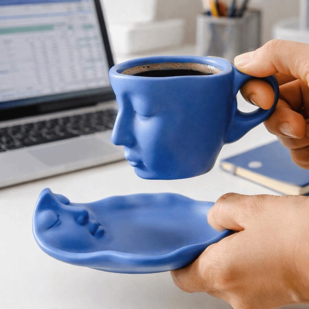 With Tray Artistic Ceramic Mug European Style Coffee Cup Unique Couple Mug  Home Use