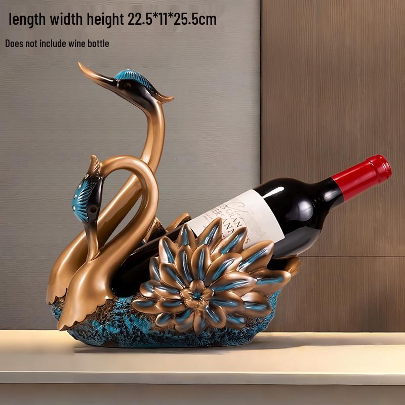 Swan Wine Rack: Elegant Light Luxury Cabinet & Ornament for Living Room or Entryway Gift
