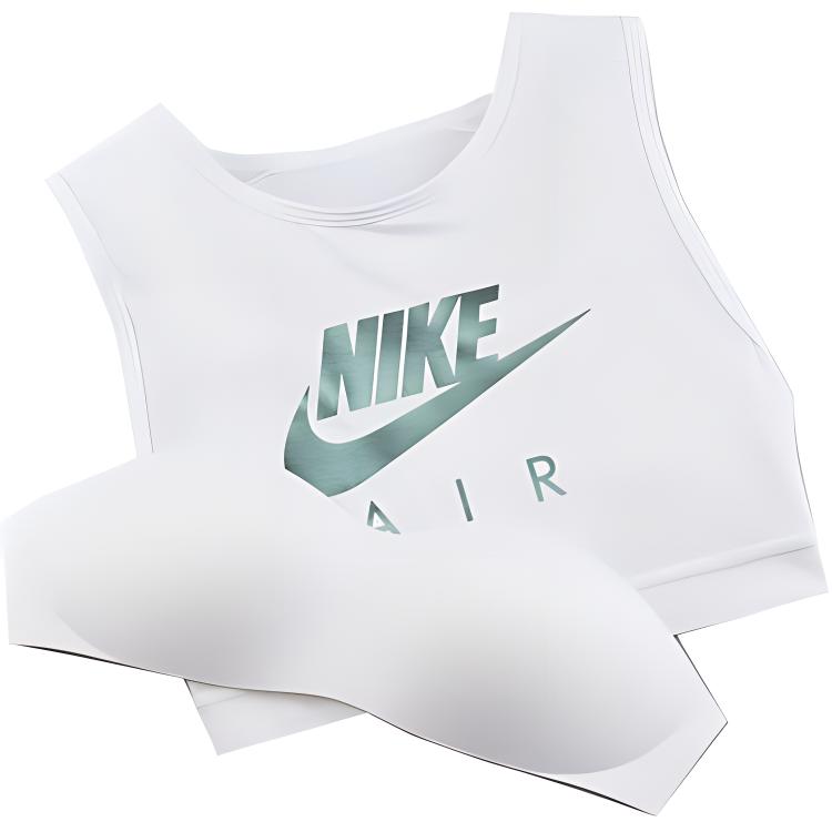 Nike Letter Print Medium Support Sports Bra Women Underwear White DM0644-100