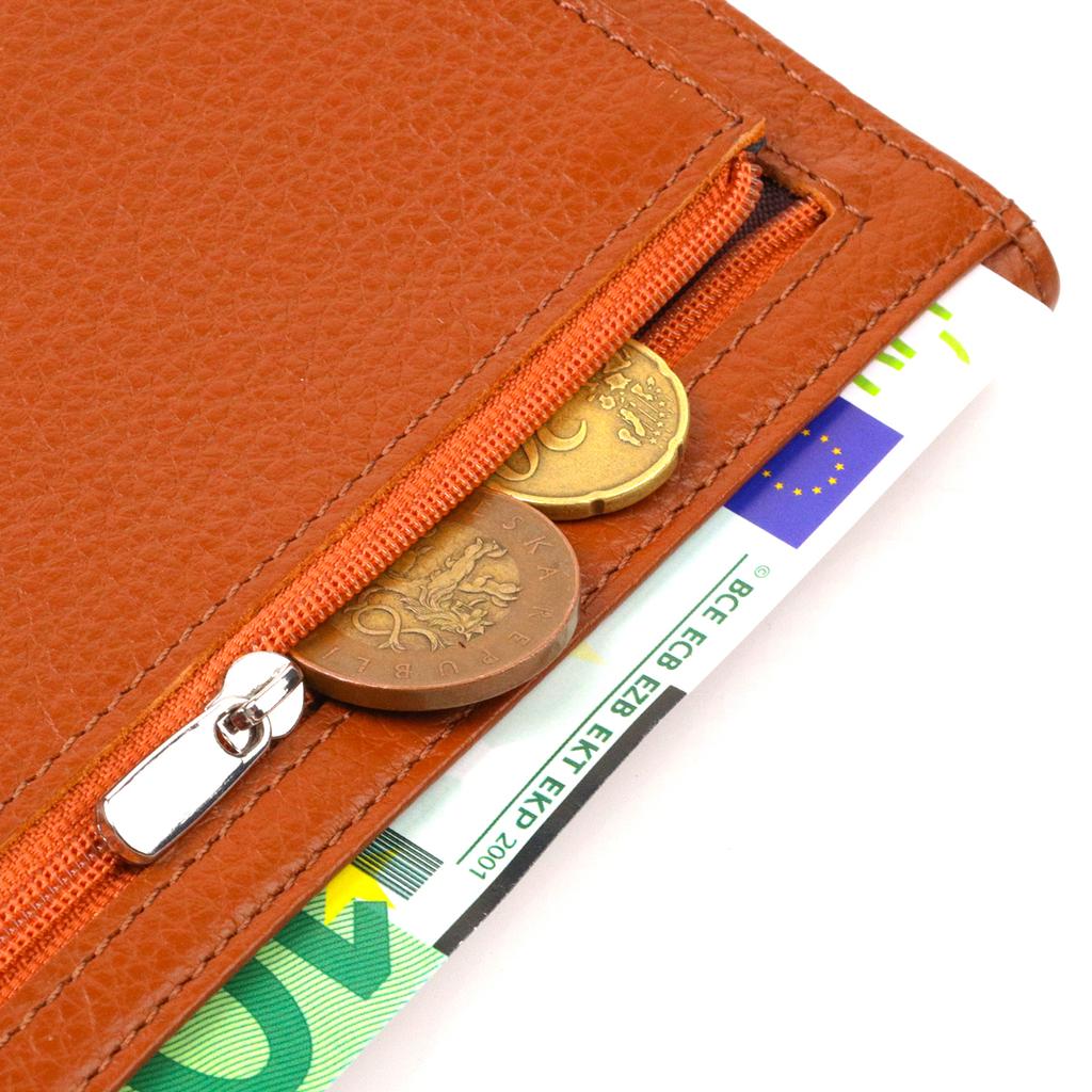 Bequeme Damenbrieftasche aus echtem Leder CANPELLINI 21829 Braun