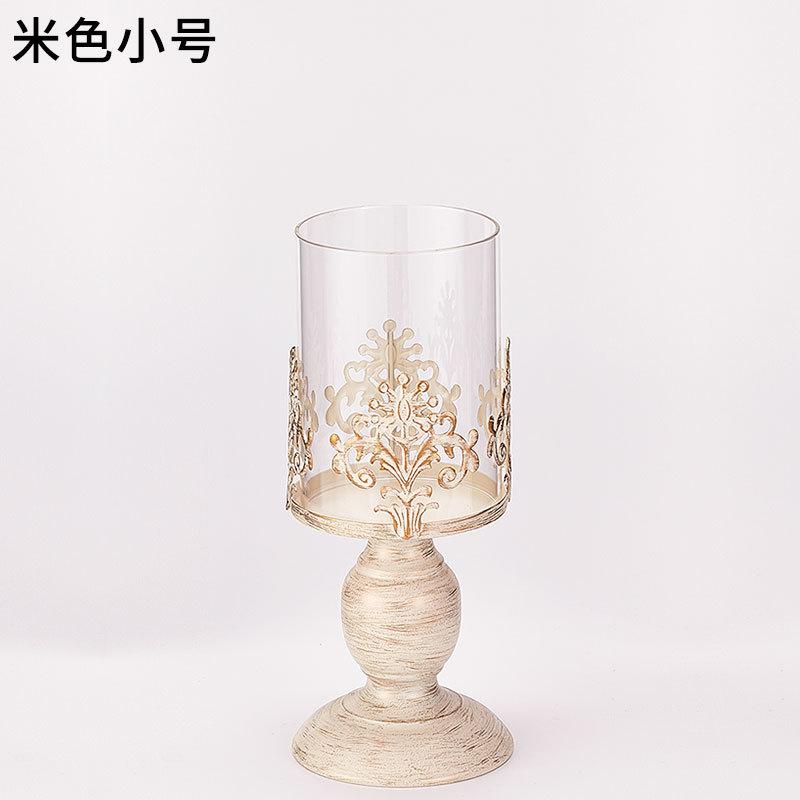 European Retro Wrought Iron Candlestick Romantic Chinese and Western Cuisine Candlestick Dinner Hollowed Out Candlestick