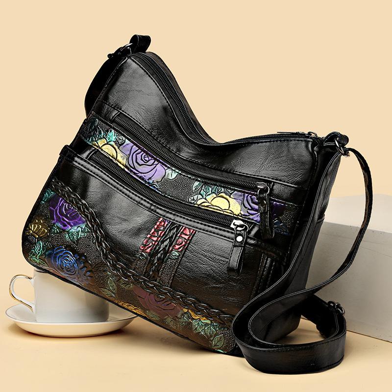 Mother's Bag Elderly Women's Crossbody Bag Large Capacity Shoulder Bag Print Women's Bag
