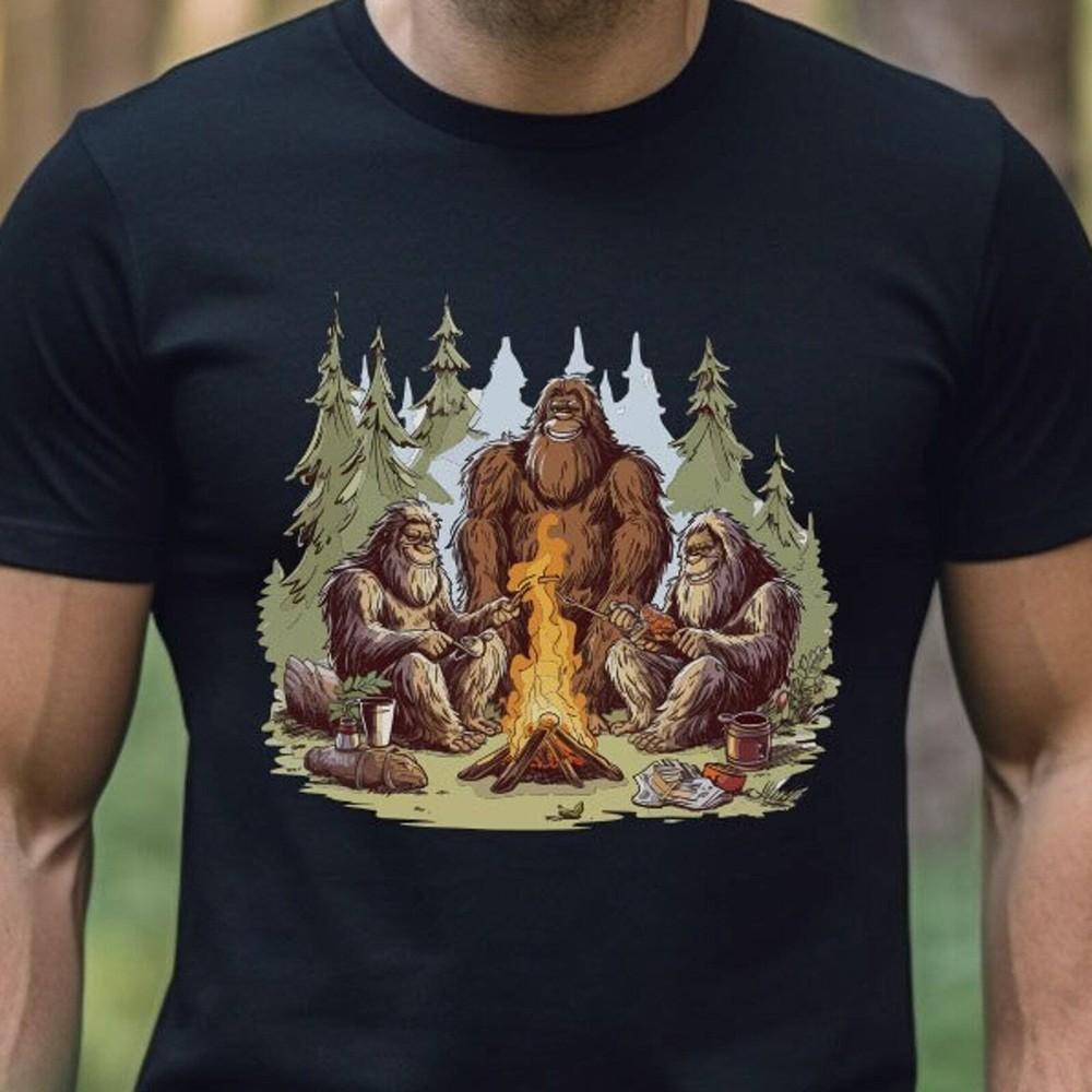 Bigfoot Family Camping Shirt Bigfoot Shirt Sasquatch Family Camping Shirt Funny Unisex T-Shirt S