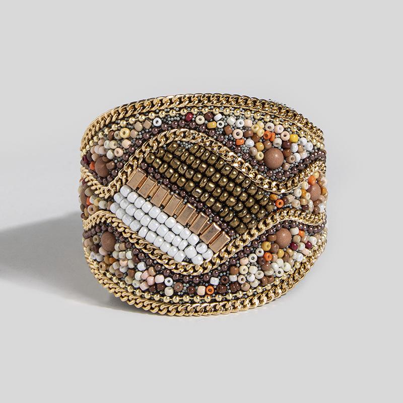 

Новый непальский браслет из ракушек и рисовых бусин с магнитной застежкой, ручной работы, в этническом стиле, широкая поясная цепочка, богемный отпускной стиль, женский браслет