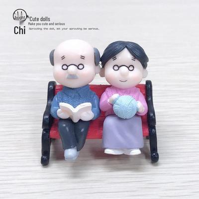 PVC Grandparents Figurines for Succulents, Cakes, and Car Ornaments