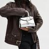 Coach Sammy 22 Solid Color Letter Logo Push Lock Leather Bag Women Shoulder Bag Metallic-Silver CM538-LHSLV