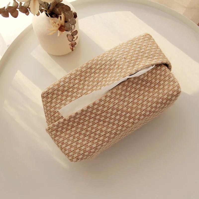 Japanese-style Cotton Linen Tissue Box Napkin Holder Home Living Room Dining Table Paper Box Storage Bag Dispenser Holder