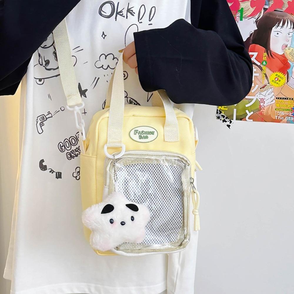 Small Back School Shoulder Bag Clear Pocket Kawaii Itabag Harajuku Crossbody Bag for Teenage Girls