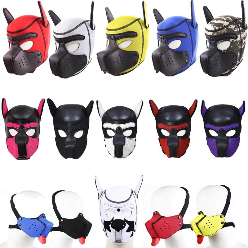 Bdsm Bondage Pet Role Play Party Mask,Puppy Play Dog Hood Mask,Detachable Mouth Gag,Fetish Slave Pup Mask Sex Toys For Women