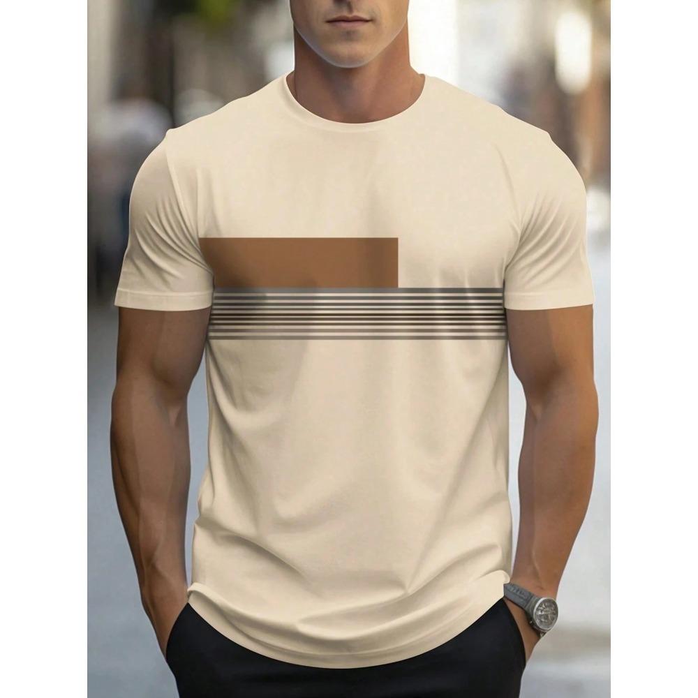 Sommer Herren Freizeit Sport locker übergroß einfach Buchstabenmuster bedruckt Rundhals Kurzarm T-Shirt Top