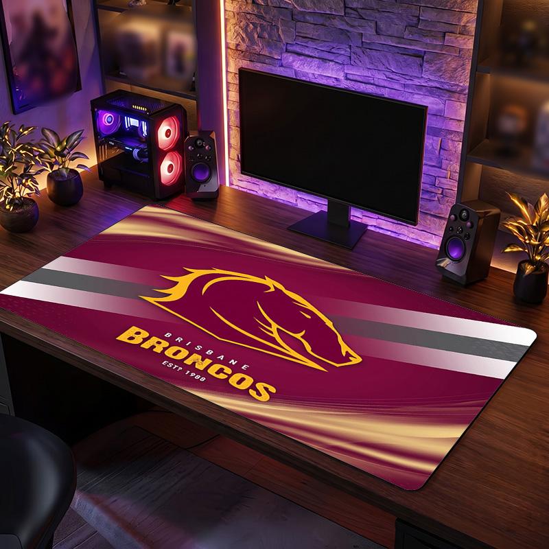 Brisbane Broncos Pattern Mousepad Anti?Slip Rubber Desk Pad For Gaming Working Desktop Decoration