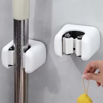 Punch-free Mop Clip Suction Cup Mop Rack Wall-mounted Mop Hook Hanging Broom Rack Mop Storage Rack Storage Buckle