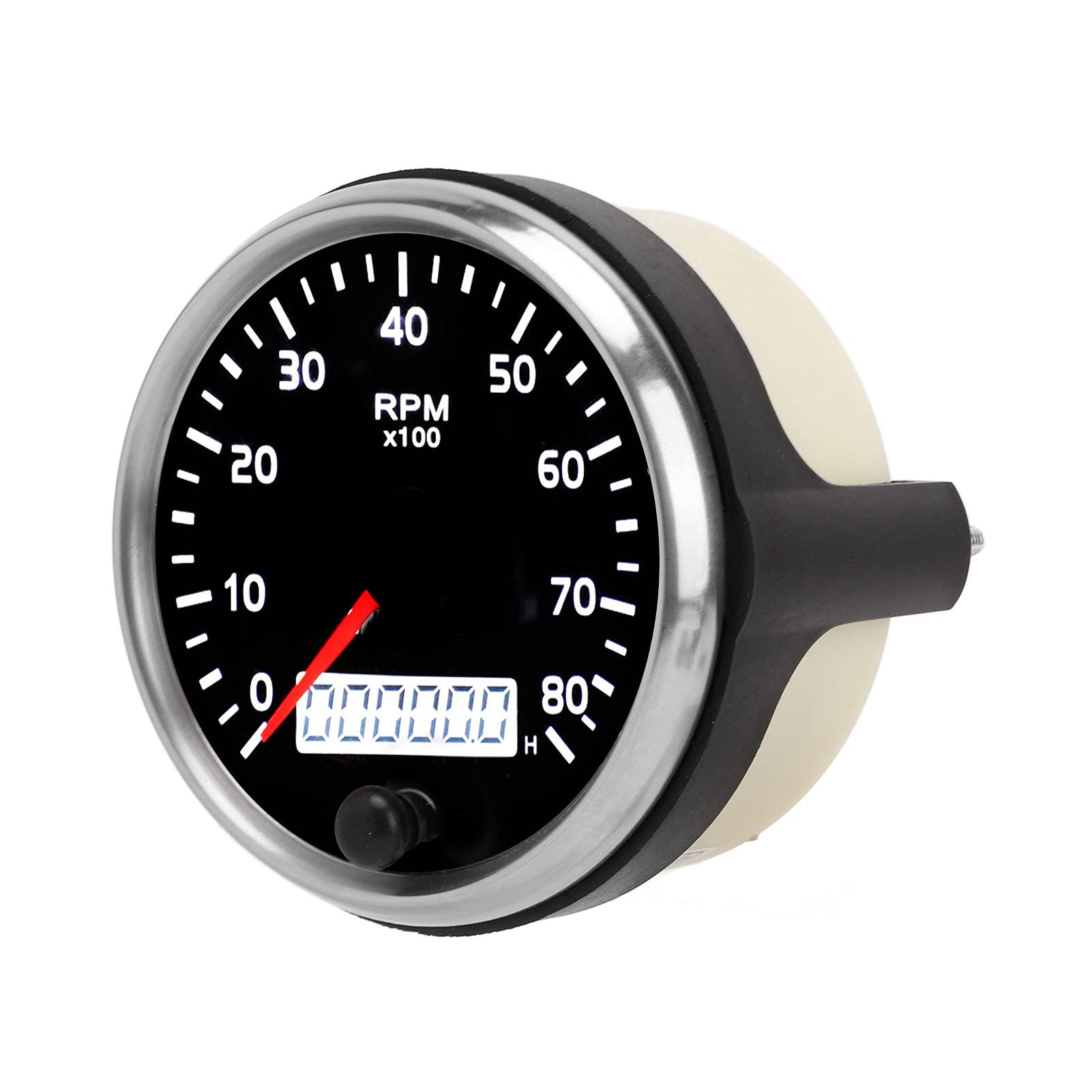 

Yctze 85мм Тахометр со стрелкой 0-8000 об/мин с ЖК-дисплеем для легковых, грузовых автомобилей и лодок - Универсальное решение для дизельных и бензиновых двигателей, 9-32В