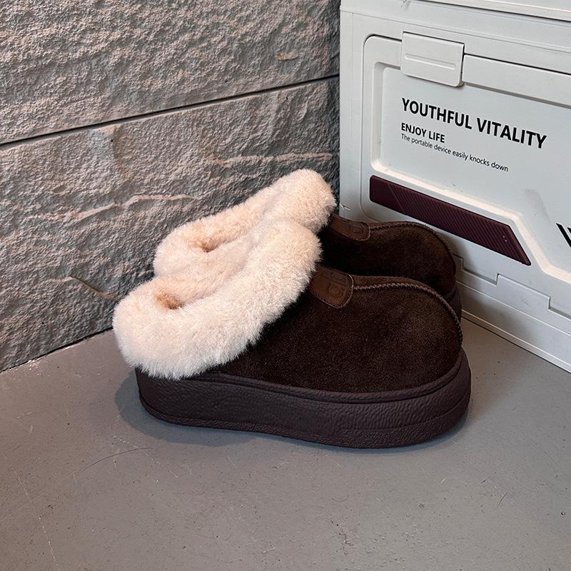 Leather Foam Bottom Snow Boots Women's 2025 Winter New Thermal Cotton Shoes Covered with Ancient Boots Tide