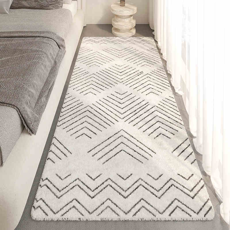 Carpet Bedroom Wabi-sabi Style Ins Bedside Blanket Bed In Front of the Long Strip Living Room Coffee Table Window Cushion