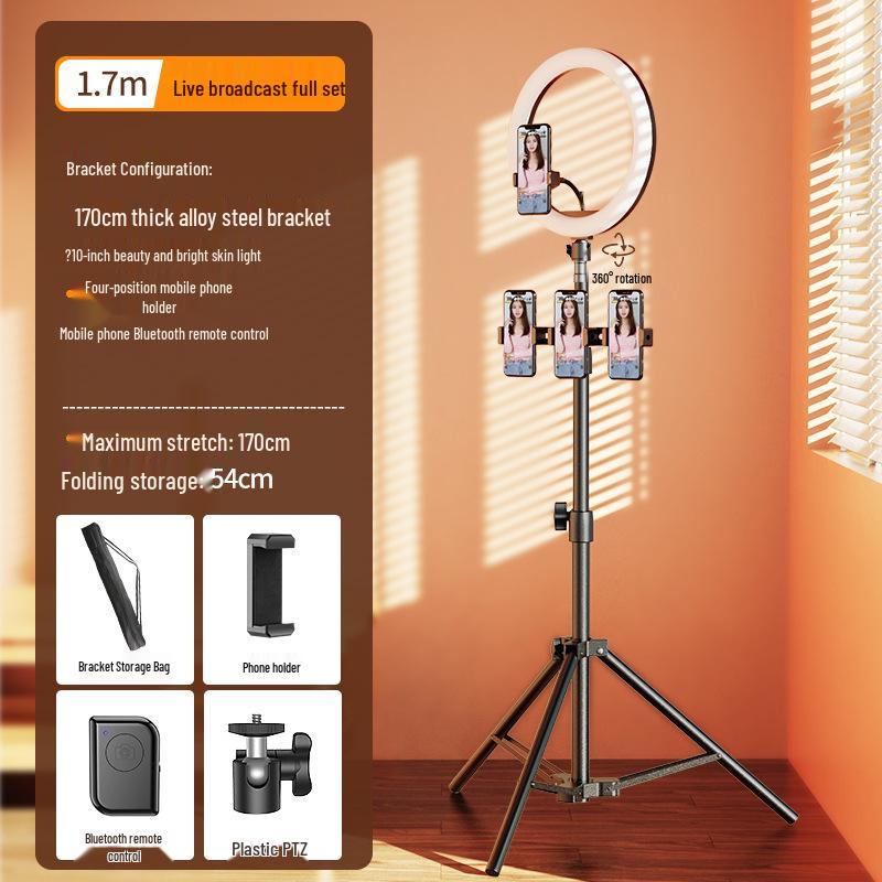 Yingwan Multifunctional Selfie Stick & Tripod with Phone Holder and Fill Light