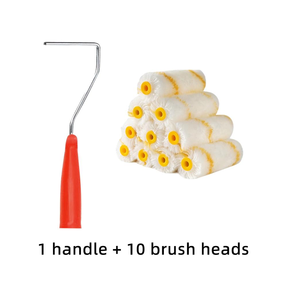 

11-Piece Mini Paint Roller Kit: Professional looking wall bristle rollers and caps for hotels/restaurants/commercials