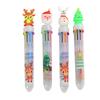 Ten-Color Christmas Ballpoint Pen: Cute Holiday Gift for Students, Ideal for Journaling with Multi-Color Ink.