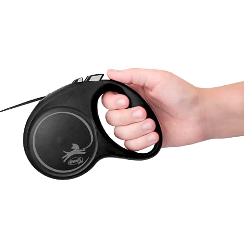 Flexi Black Design Tape, Medium (Under 25kg), 5m, Silver [Dog Lead]