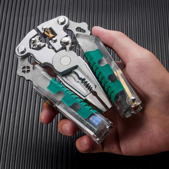 Screwdriver Wire Stripper Ergonomic Non-Slip Handle Easy To Use Foldable Design Compact Multi-tool Electrician Pliers