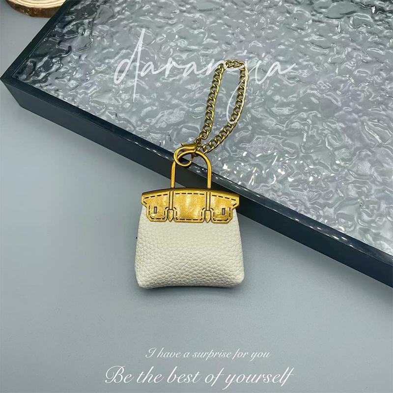 Fashion Pu Small Bag Keychain Simple Keyring Women Bag Charm Handbag Hanging Pendant Diy Accessories Girl Gifts