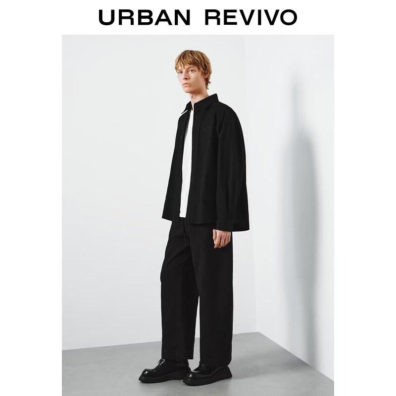 UR2026 Men's Letter Embroidered Loose Open-Front Shirt