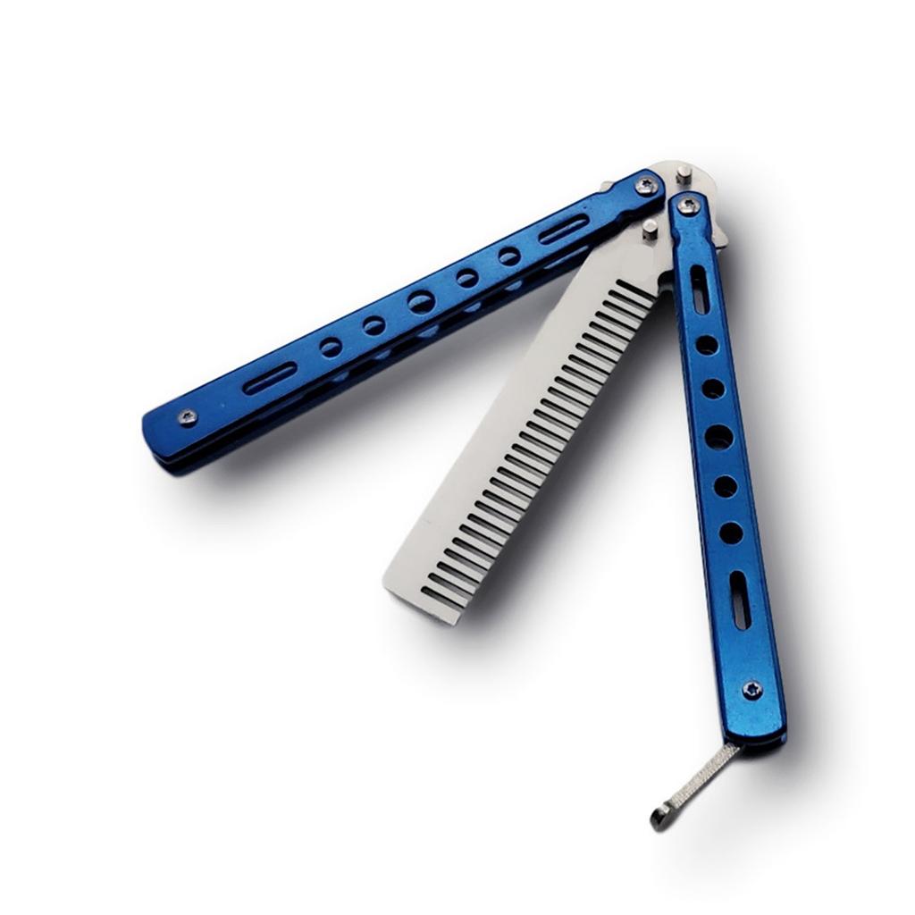 Butterfly Combs Stainless Steel Folding Training Practice Combs Hair Styling Tools For Sport Outdoor Use