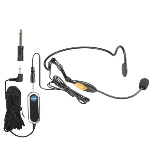 CAROL MUD-806 Headset Microphone, Unidirectional Condenser Microphone with 3.5mm TS Plug, for Education, Guides, Presentations, Retail Sales, Fitness,