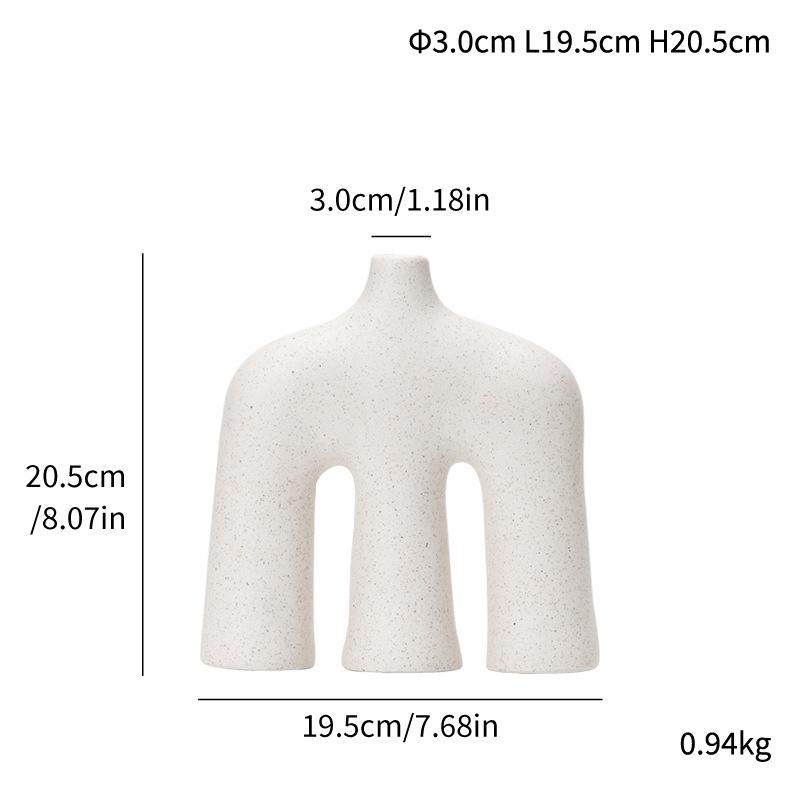 Totem White Ceramic Vase Indoor Decoration Ornament