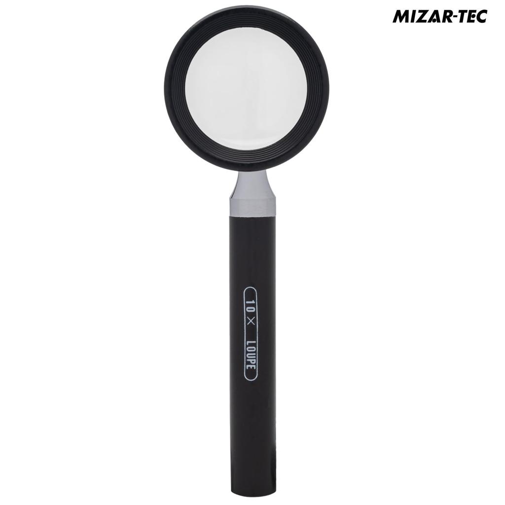 Magnifying Glass 10x 25mm Lens Made In for and Gemstone Day Respect for the Aged Day Gift MIZAR-TEC Glass, 2-Piece Lens, Magnification, Diameter,