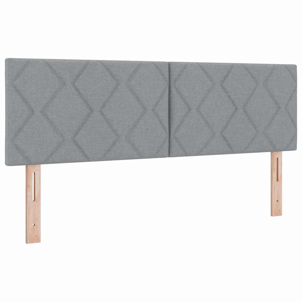 Box Spring Bed with Mattress Light Grey 140 x 190 cm Fabric