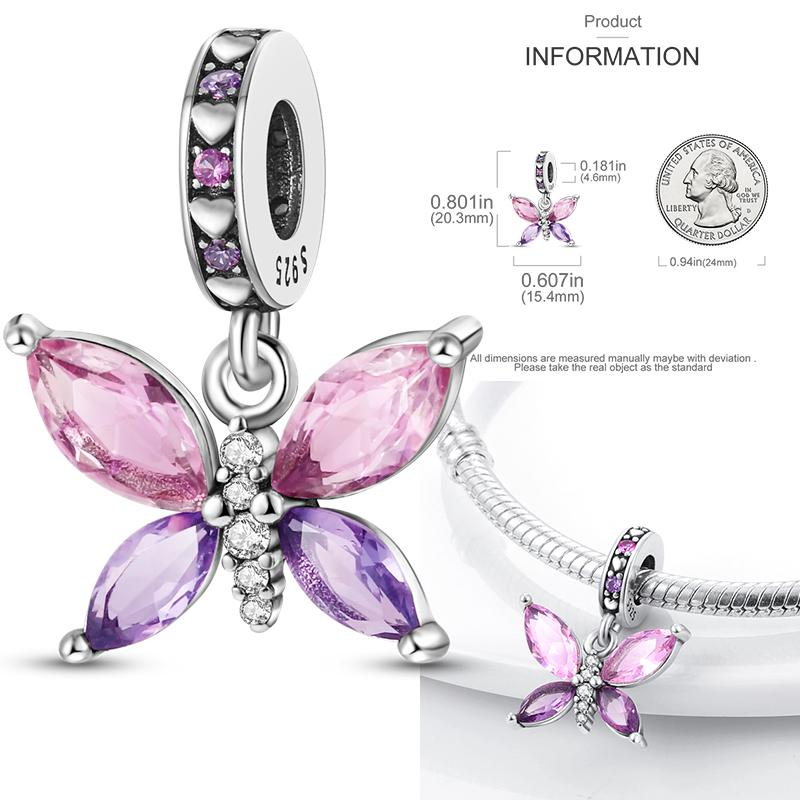 Charms Plata De Ley 925 copper Original Devil's Eye Perfume Bottle Bow Silicone Spacer Beads Women Bracelet DIY Zircon Pendants