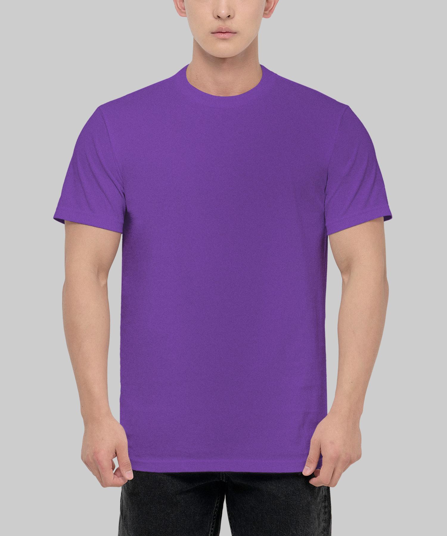 Shakawear 6.0Oz Active Plain Basic Short Sleeve T-Shirt_Purple M