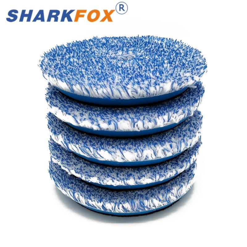 Sharkfox 1Pieces 5/6inch Microfiber Polishing Pad For Cars Body Polish Micro Fiber Polishing Wheels For DA/RO Car Polisher