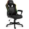 Chaise Gaming HUZARO FORCE 2.5 LED RVB, Tissu Chaise Bureau, Pc Gaming, Ergonomique, Réglable, Pivotant, Accoudoirs, Gamer