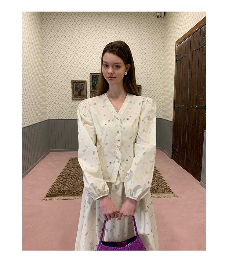 NEWOPEN 2025 Early Spring French Floral A-Line Midi Skirt C3623 – Sweet, Fresh, Age-Reducing Design