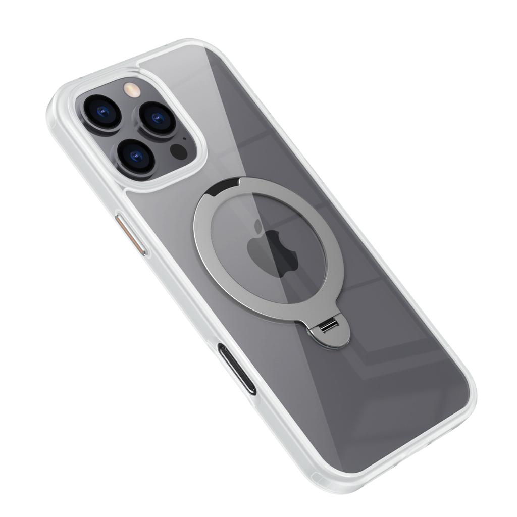 For iPhone 16 Pro Kickstand Case TPU+Acrylic Clear Phone Cover Compatible with MagSafe
