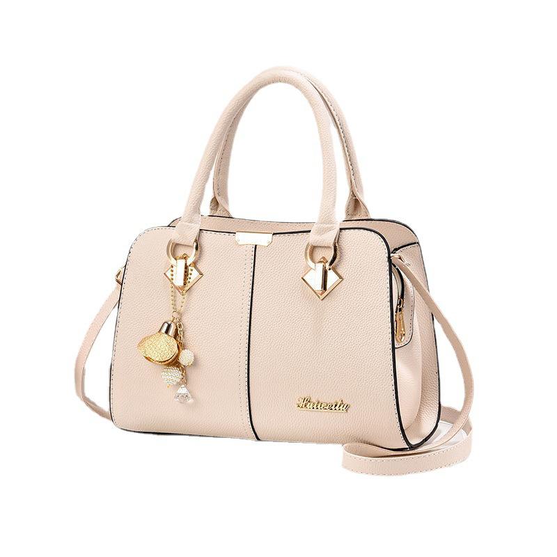 2025 New Handbags Large-capacity PU Waterproof Shoulder Bag Multi-layered Zipper Crossbody Bag Leisure Commuter Messenger Bag with Pendant