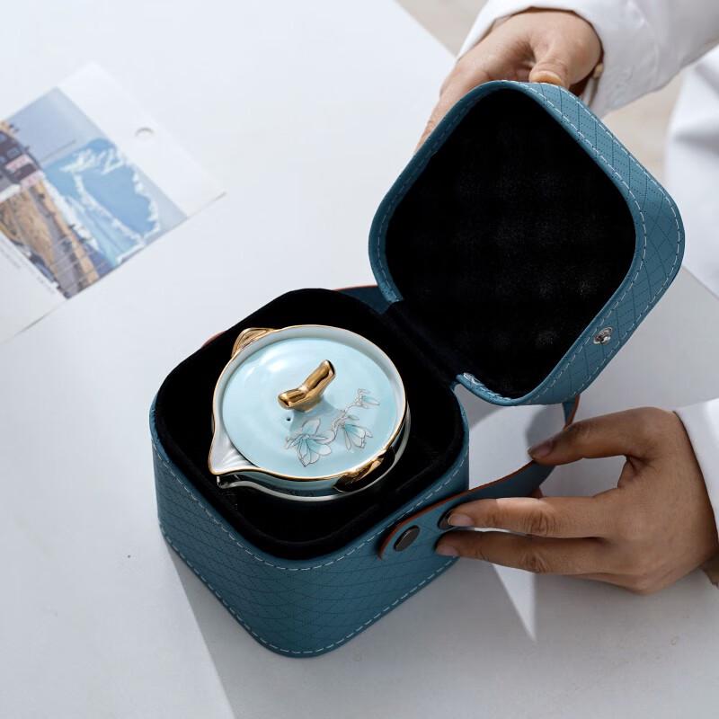 Magnolia Blossom Ceramic Travel Tea Set