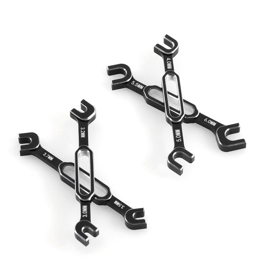 Aamuum Wrench Adjustment Push Rod Wrench Turnbuckle Nut Ball End Joint Remover Tool for RC Car Replacement Parts 3/3.2/3.5/3.7/4/5/5/5.5/6mm-Black