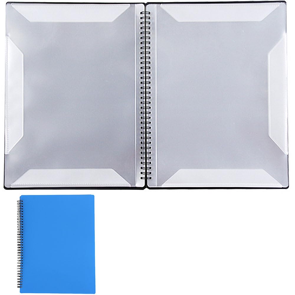 Sheet music file, writable, won't close, stable, 180° opening, ring binding, 2-page spread, holds 20 sheets (40 pages total), band closure,